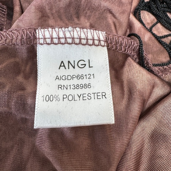 ANGL Velvet Burnout Kimono MEDIUM Reddish Brown Fringe Hem Whimsigoth Festival - Picture 9 of 11